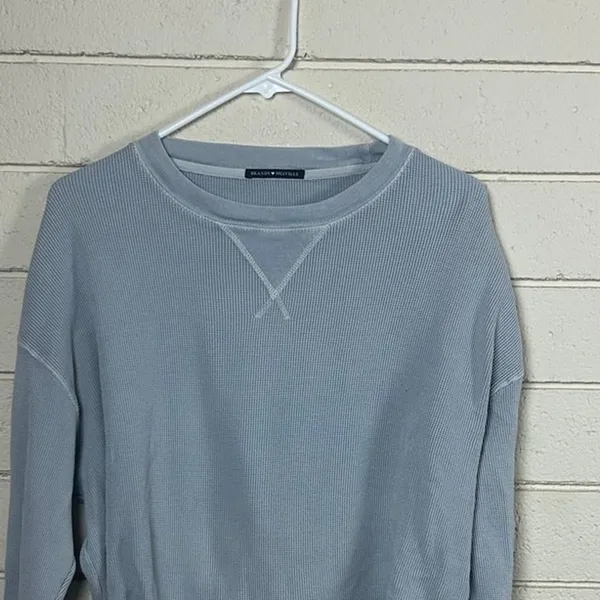 Brandy Melville Blue Thermal Top one size - Image 8