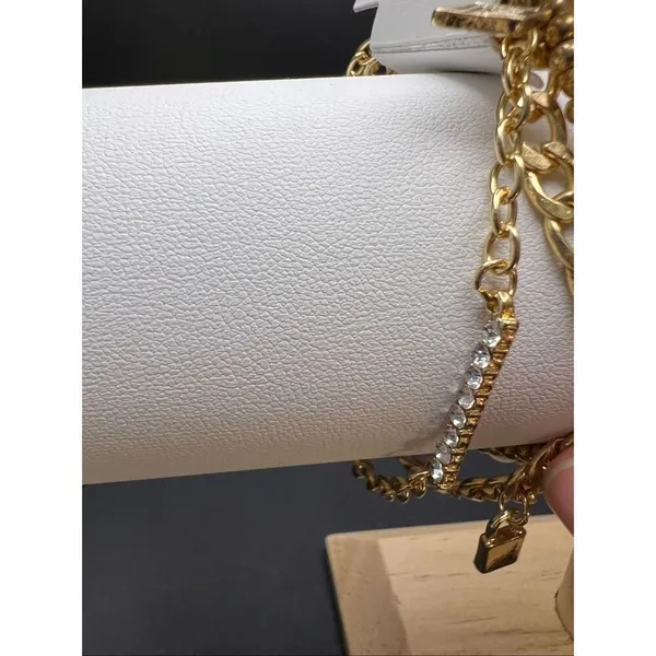 New Laundry by Shelli Segal Gold Toned Chain and Faux Pearl 4 Layering Bracelets - Image 5