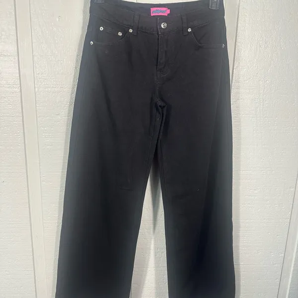 Edikted Black Womens Wide Leg Jeans Size 4 EUC - Image 2