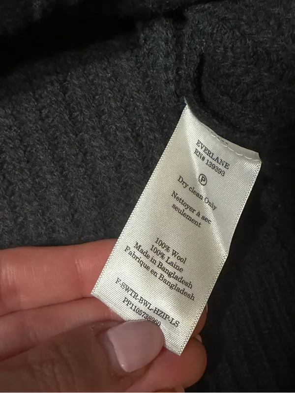 EVERLANE THE HALF-ZIP SWEATER IN WOOL SIZE SMALL - Image 6