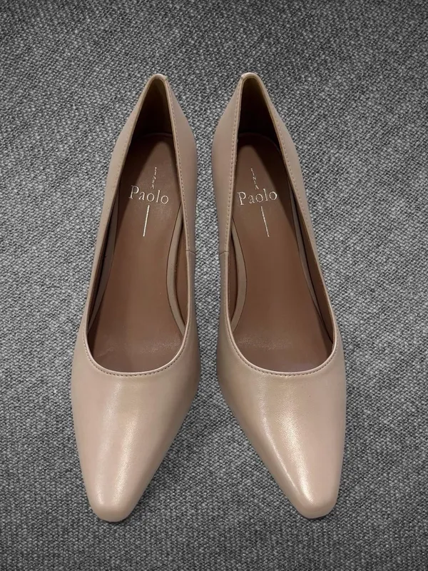 Brand New Linea Paolo Polina-L Blush Pink Nappa Leather Heels 7.5M - Image 4