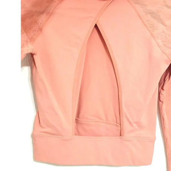 Free People Movement Lucky Layer Crop Cutout Hoodie Top Crush Blush Size M/L - Image 8