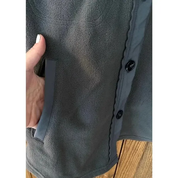 Boutique Women's Ruby Fleece Gray Blue Outdoor Relaxed Jacket Medium v6x - Image 3