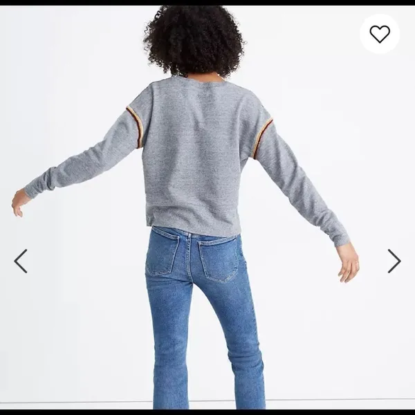 Miles by Madewell Embroidered-Trim Crop Sweatshirt C23‎ - Image 3