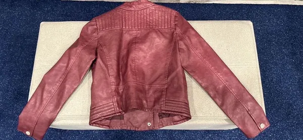 Majorelle Girls Burgundy Faux Jacket - Image 2