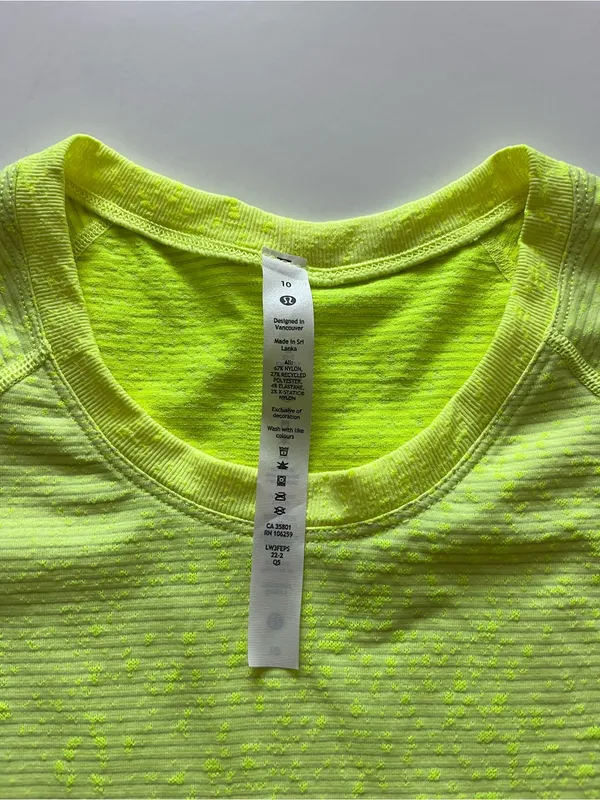 lululemon athletica NWT Swiftly Tech SS 2.0 Disorted Noise Neon Lemon Sorbet-10 - Image 6