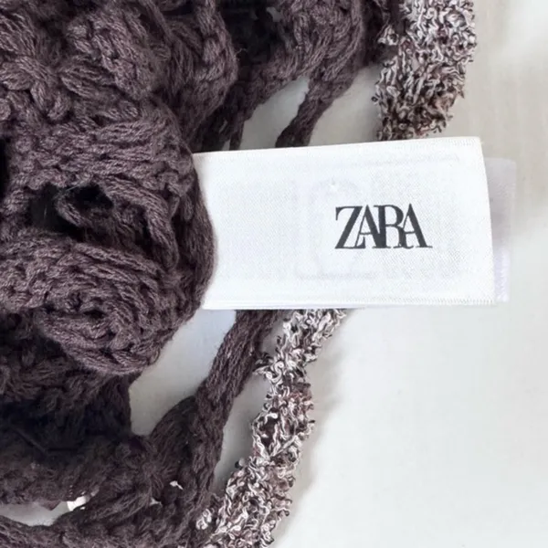Zara Black Crochet Open-Knit Top - Image 6