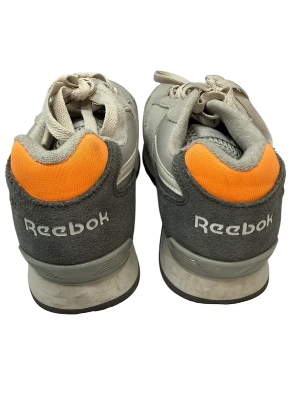 Reebok Women's Harman Composite Toe Light Gray Suede Work Sneakers Orange Trim - Image 5