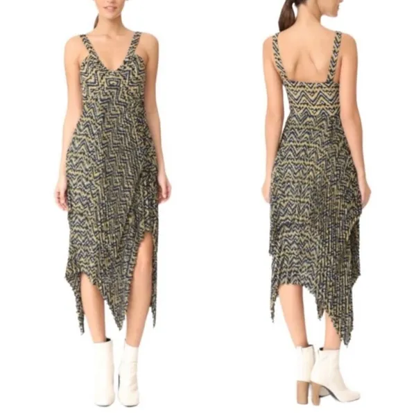 ALC Frank Multicolor Kendall Silk Sleeveless Asymmetrical Lined Sundress Size 8 - Image 2