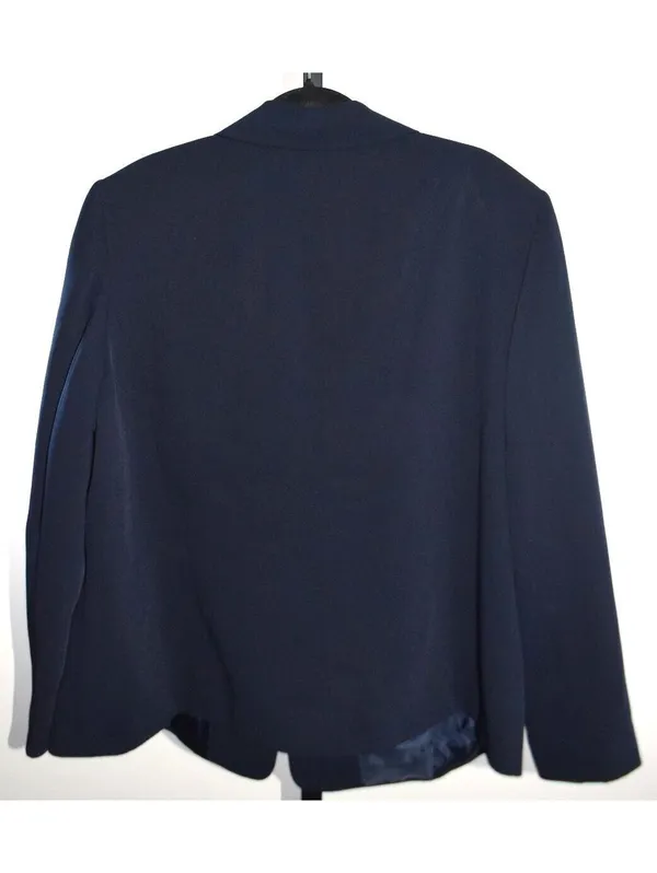 Tahari Arthur S Levine Navy One Button Blazer Notch Lapel Plus Size 20W - Image 2