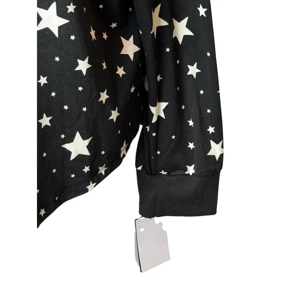 Kate Spade Pajama Top Women Large Black White Star Print NWT Whimsigoth Sleep‎ - Image 6