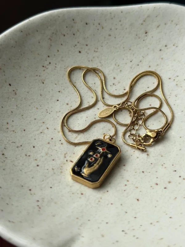 Handmade gold stainless steel celestial whimsical vintage necklace🌟 - Image 5