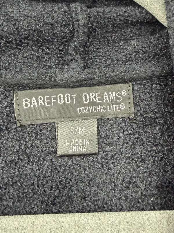 Barefoot Dreams CozyChic Lite Long Cardigan S/M Black Open Front Style 436 - Image 8