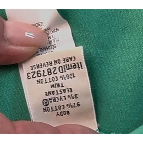 L.L.Bean Womens Green Blue Relaxed Fit Short Sleeve‎ Polo Shirt Size M - Image 5