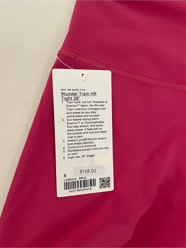 Lululemon NWT Wunder Train High Rise Tights 28” Leggings Raspberry Coulis Size 8 - Image 10