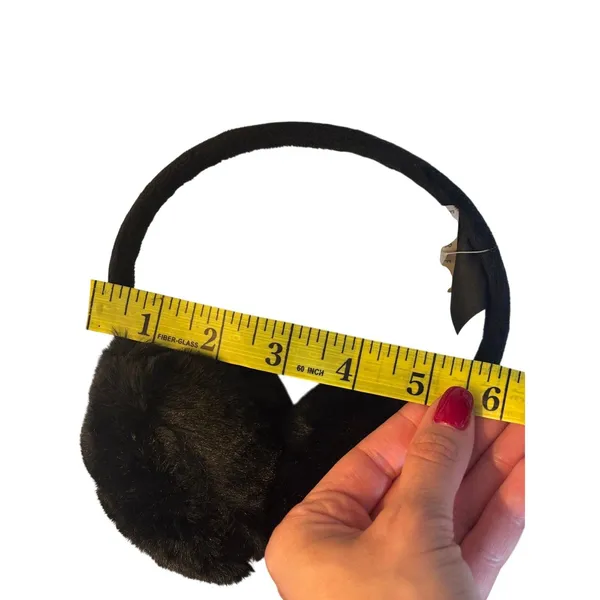 FURFUR Black Faux Fur Ear Muffs One Size - Image 6