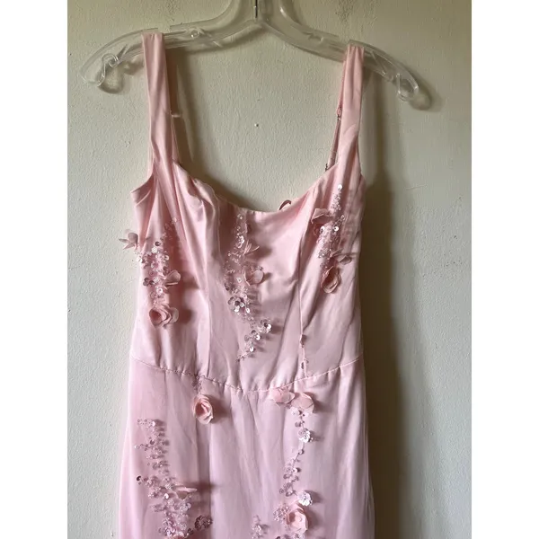 Oh Polly Vasanta Embellished Fishtail Corset Gown Maxi Dress in Pink size 2 - Image 6