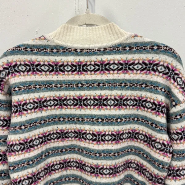 NWT LOFT Fair Isle V-Neck Cardigan Sweater Women's XS Multi Knit Button Front‎ - Image 6