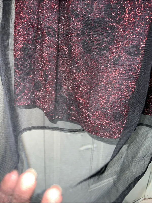 Roberta Vintage Burgundy Floral Mesh Whimsigoth, 90s Whimsigoth, Vampy Grunge - Image 8