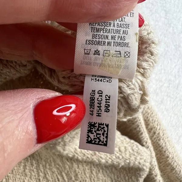 Aerie Small Knit sweater Oversized Crew‎ Neck Tunic Beige Slouchy Long Sleeve - Image 8