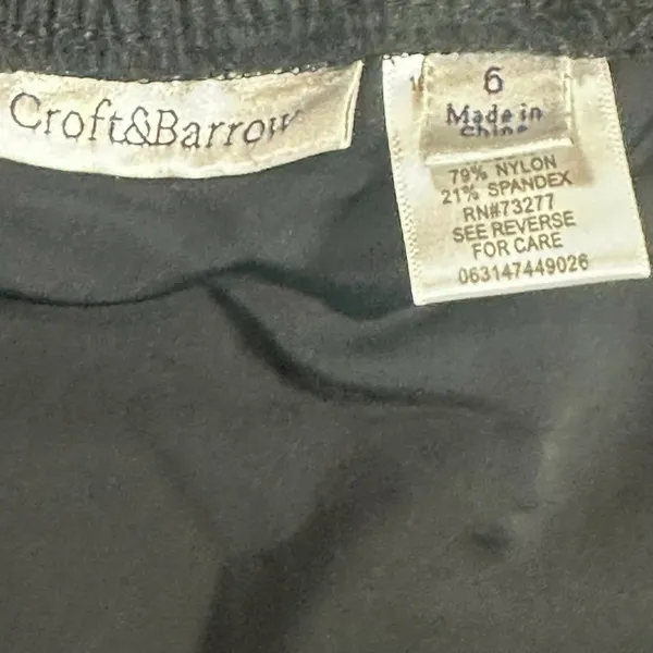Croft & Barrow Black Swim Skirt Bottom with Built In Brief Size 6 - Image 5
