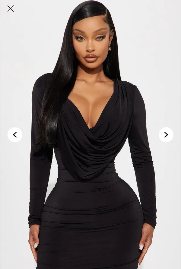 Heidi Cowl Neck Midi Dress - Image 2