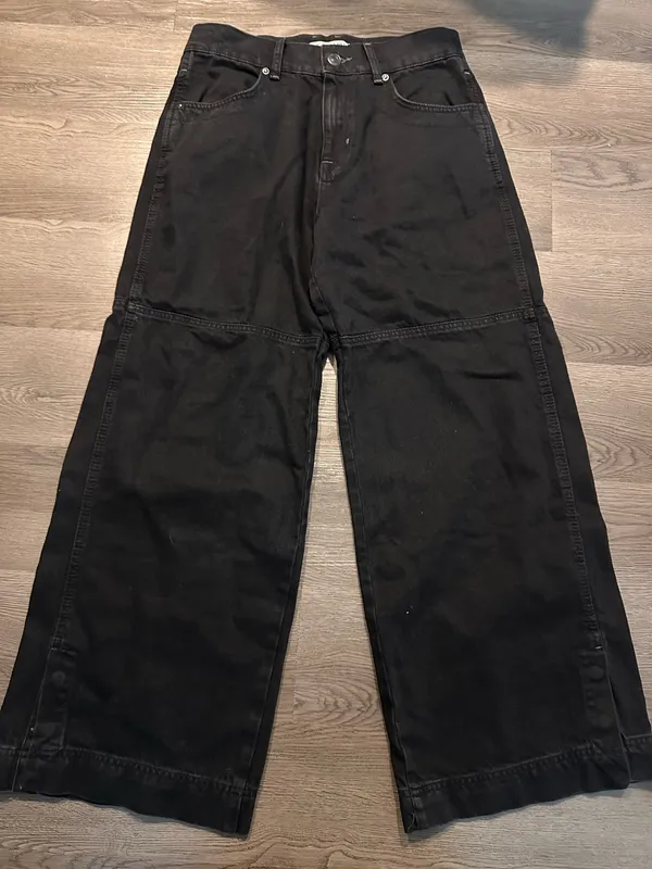 Free People black benji wide leg jeans - Image 4