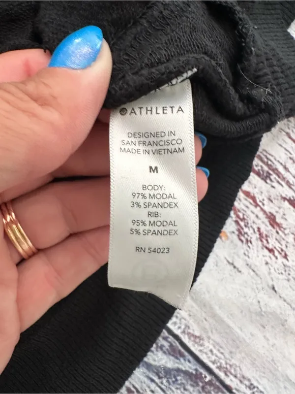 Athleta Mindset Modal Sweatshirt Black Long Sleeve Pullover Women’s - Image 7