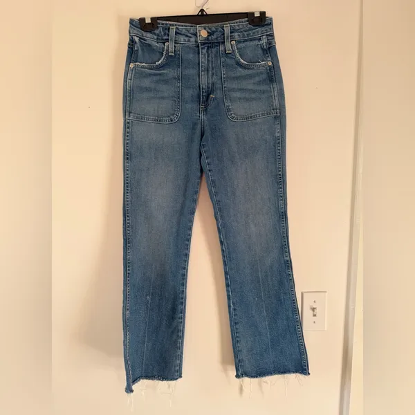 AMO Abigail Jeans in Peaceful Medium Wash Blue Patch Pocket Denim Size 26 - Image 3