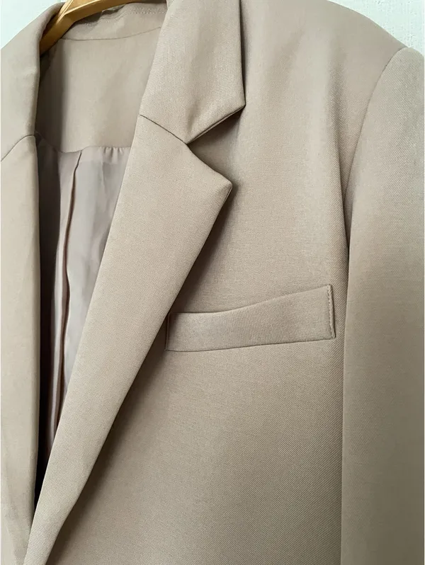 NA-KD Classic Oversized Blazer Beige - Image 7