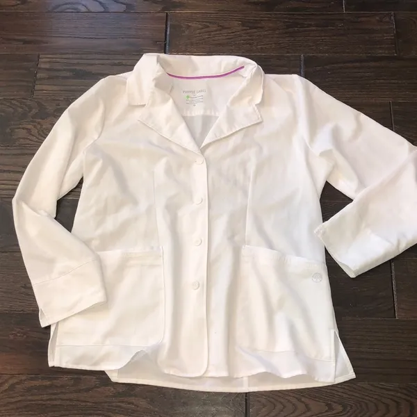 Purple label healing hands white nurses active top jacket size XLarge - Image 2