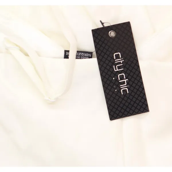 City Chic Womens Trendy Plus Size Sassy V Wrap Dress 6575644 White 14W - Image 3
