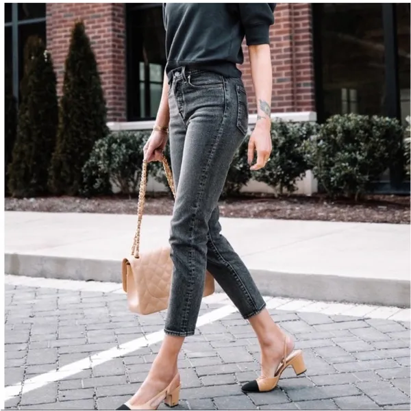 LEVI’S Ribcage Straight Jeans in Washed Black‎ size 24 - Image 2