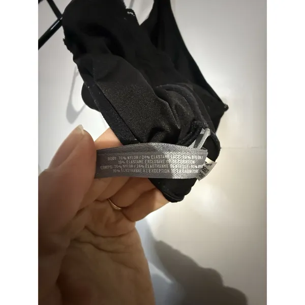 Aerie Black Satin Bralette With Lace Back Adjustable‎ Straps Women's Size S - Image 6
