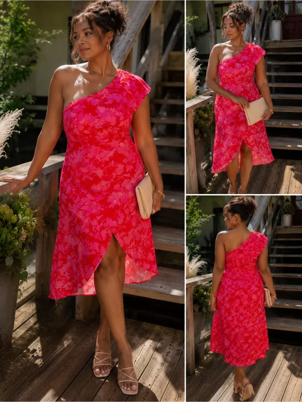 Pink Abstract Floral Wrap Maxi Dress XL Resort Vacation dopamine dressing - Image 2