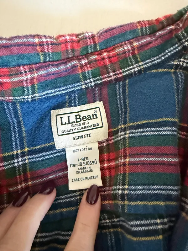 Vintage LL bean plaid flannel - Image 3