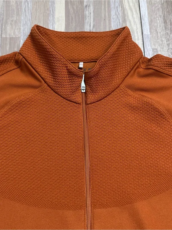 Nike Women's Burnt Orange Half-Zip Pullover Nike Golf Size Small - Image 4