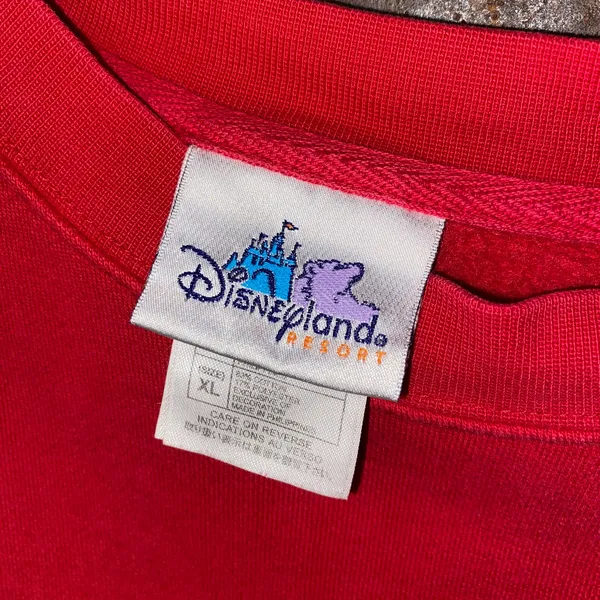 Disney Disneyland Resort Vintage Red Embroidered Sweatshirt Adult Size XL - Image 4
