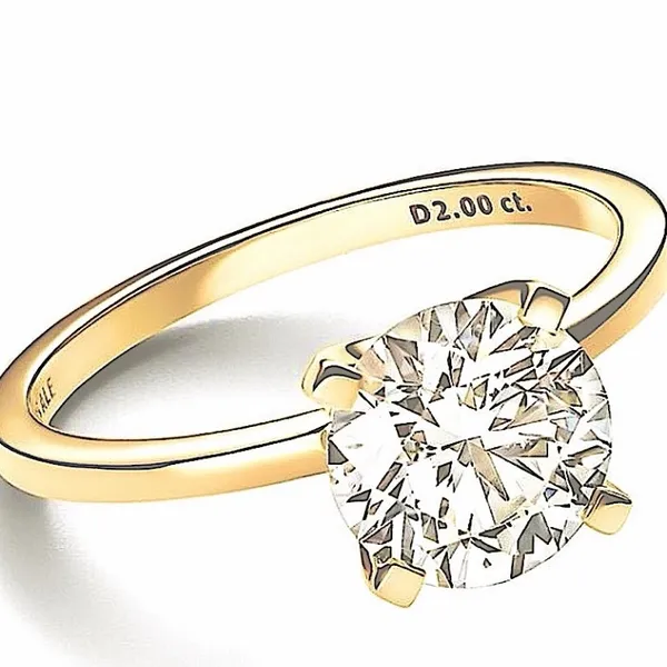 Sparkling 2 Ct Solitaire Ring | 14k Yellow‎ Gold Plated 925 Silver - Image 3