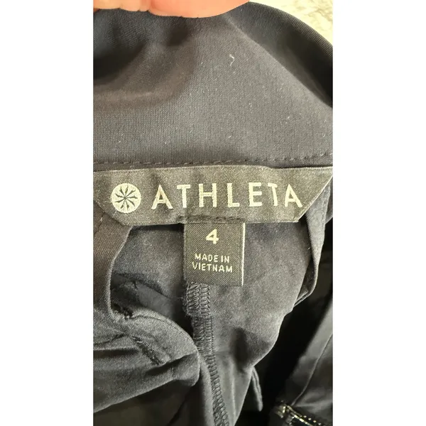 Athleta Black Wide Leg Side Zip Trousers Snap side Pants Size 4 - Image 6