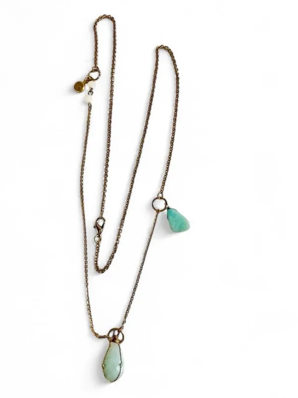 NWOT WA Studios Turquoise Necklace Gold - Image 2