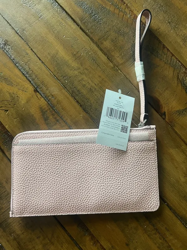 Brand New, Kate Spade Medium Pebbled Wristlet, Tutu Pink - Image 4