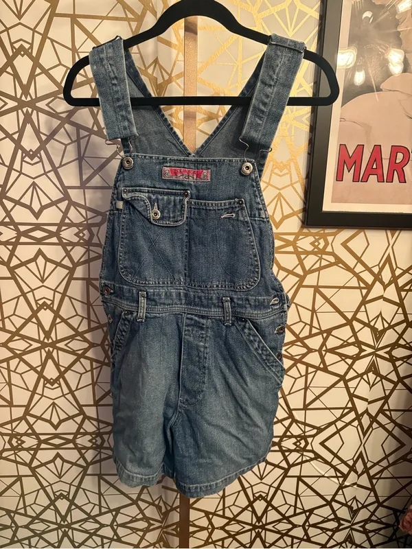 Silver Jeans Rare Vintage Shorts Denim Overalls Stretch Women's 90s VTG y2k, S - Image 2