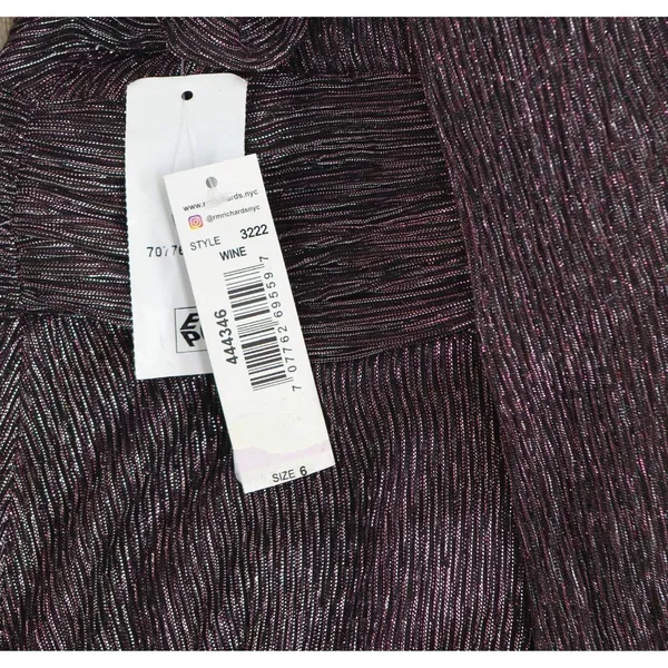 NWT R & M Richards Embellished Pleated Caplet Overlay Maxi Dress Purple Wine 6 - Image 7