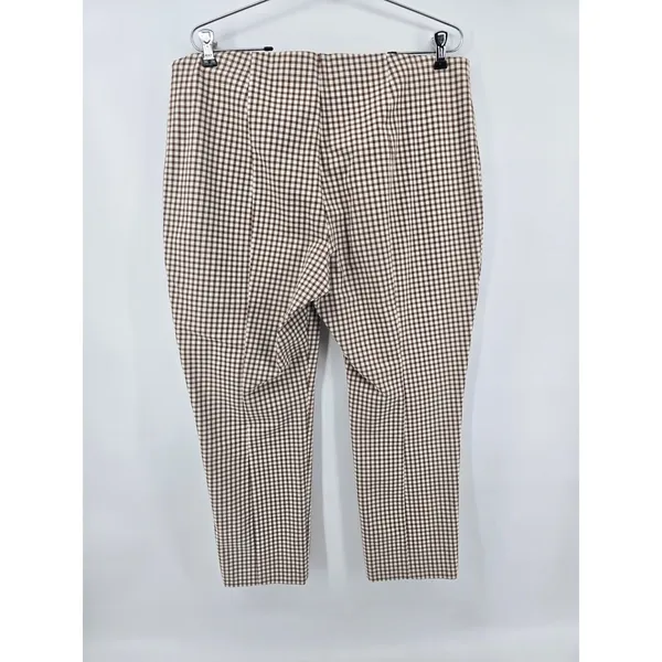Theory Pants Womens 16 Skinny Legging M Grid Stretch Brown Gingham EUC - Image 3