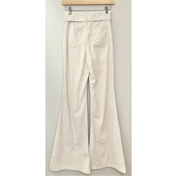 NEW Bohme High Waisted Belted Wide-Leg Cream Corduroy Trousers - Image 6
