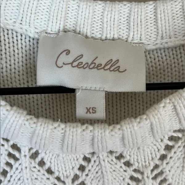 Cleobella Hedda Short Sleeve Sweater Knit Ruffle XS Organic Cotton - Image 3