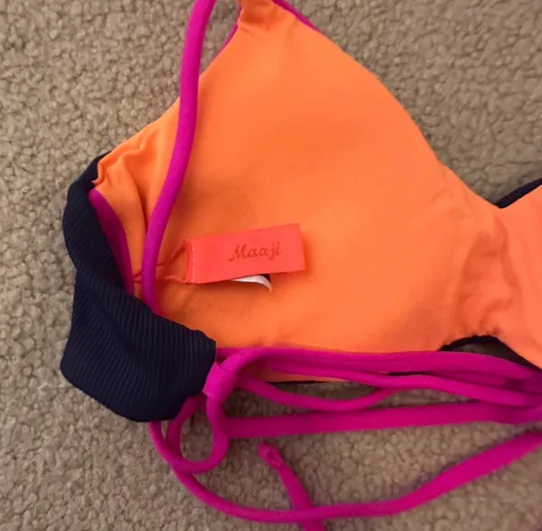 Maaji Pink Blue and Orange Bikini Set. Size small - Image 3