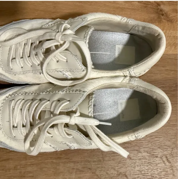 DV by Dolce Vita Notice Stitch- Ivory Calf Hair Sneaker-Size 9 - Image 6