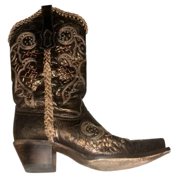 CORRAL Leather Studded Snip Toe Embroidered Cowgirl Boots R1217 - Image 4